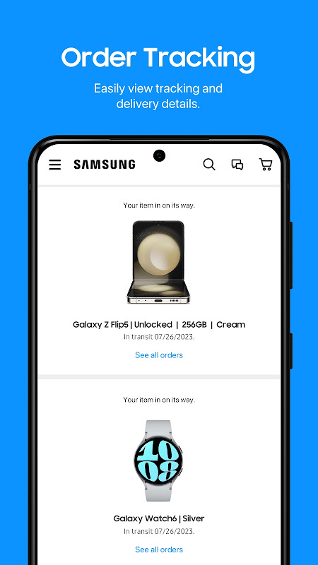 samsung phone order tracking