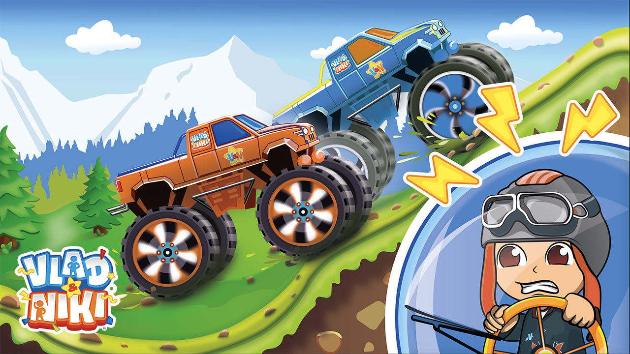 Download Monster Truck Vlad & Niki MOD many coins 1.8.9 APK