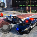 Police Car Driving in City Icon