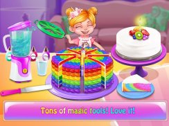 Bolo de unicórnio do arco-íris: jogos de cozinha screenshot 0