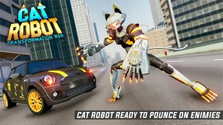 Flying Cat Robot Car Transform: Police Robot Game screenshot 3