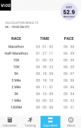 VDOT Running Calculator screenshot 2