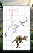 Cara melukis dinosaur. Pelajaran menggambar screenshot 11