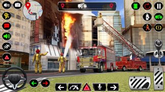 Thành phố lính cứu hỏa xe tải lái xe cứu hộ mô screenshot 1