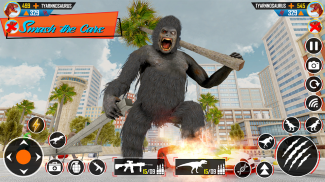 Gorilla City Rampage :Animal Attack Game Free screenshot 0