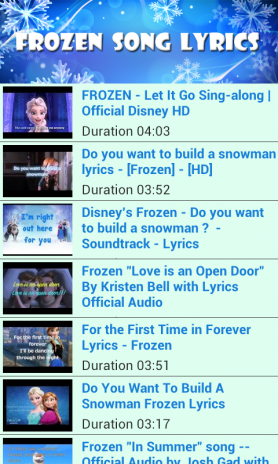 Frozen Song Lyrics 1 0 Download Apk For Android Aptoide