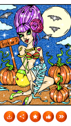 Adult Halloween Glitter Color By Number Book Free screenshot 0