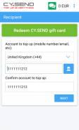 CY.SEND Online Top Up screenshot 1