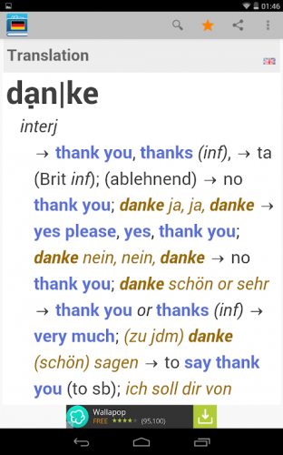 How do you say thanks in german