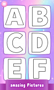 Learn Alphabets Coloring Book With Glitter screenshot 5