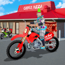 Scary Clown Boy Pizza Bike Delivery