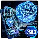 Tema 3D Neon Pentagon Icon