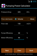 Pumping power calculator Lite screenshot 1