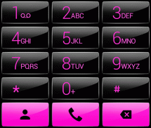 Dialer Gloss Black Pink Theme screenshot 0