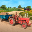 Asian Tractor Trolley Driver Icon