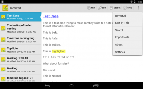 Notes Tomdroid screenshot 1