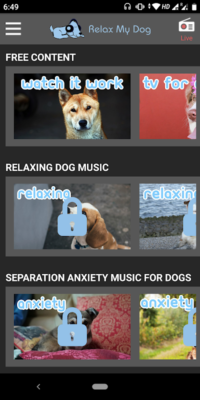 Relax my dog store music