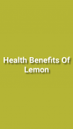 Health Benefits Of Lemon screenshot 0