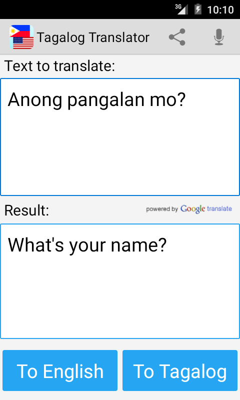 Grammar tagalog to translation english Tagalog to