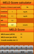 MELD Score calculator screenshot 2