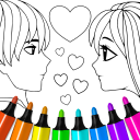 Valentines love coloring book