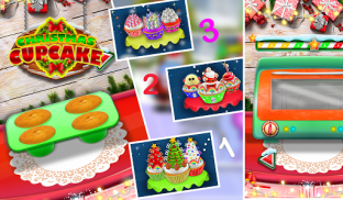 खाना पकाने इंद्रधनुष और यूनिकॉर्न क्रिसमस Cupcakes screenshot 7