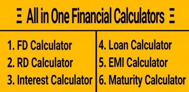 FD Calculator - RD, Loan, EMI Financial Calculator screenshot 1