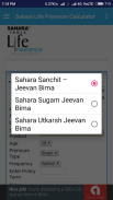 Sahara Life Premium Calculator screenshot 2