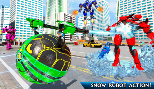 Snow Ball Robot Bike Games screenshot 20