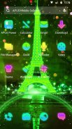 Neon Green Eiffel Tower-APUS Launcher theme screenshot 2