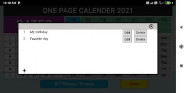 2021 One page calendar screenshot 4