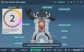 Four-stroke Otto engine educational VR 3D screenshot 3