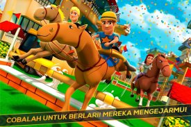 Cartoon Horse Riding: Balap screenshot 0