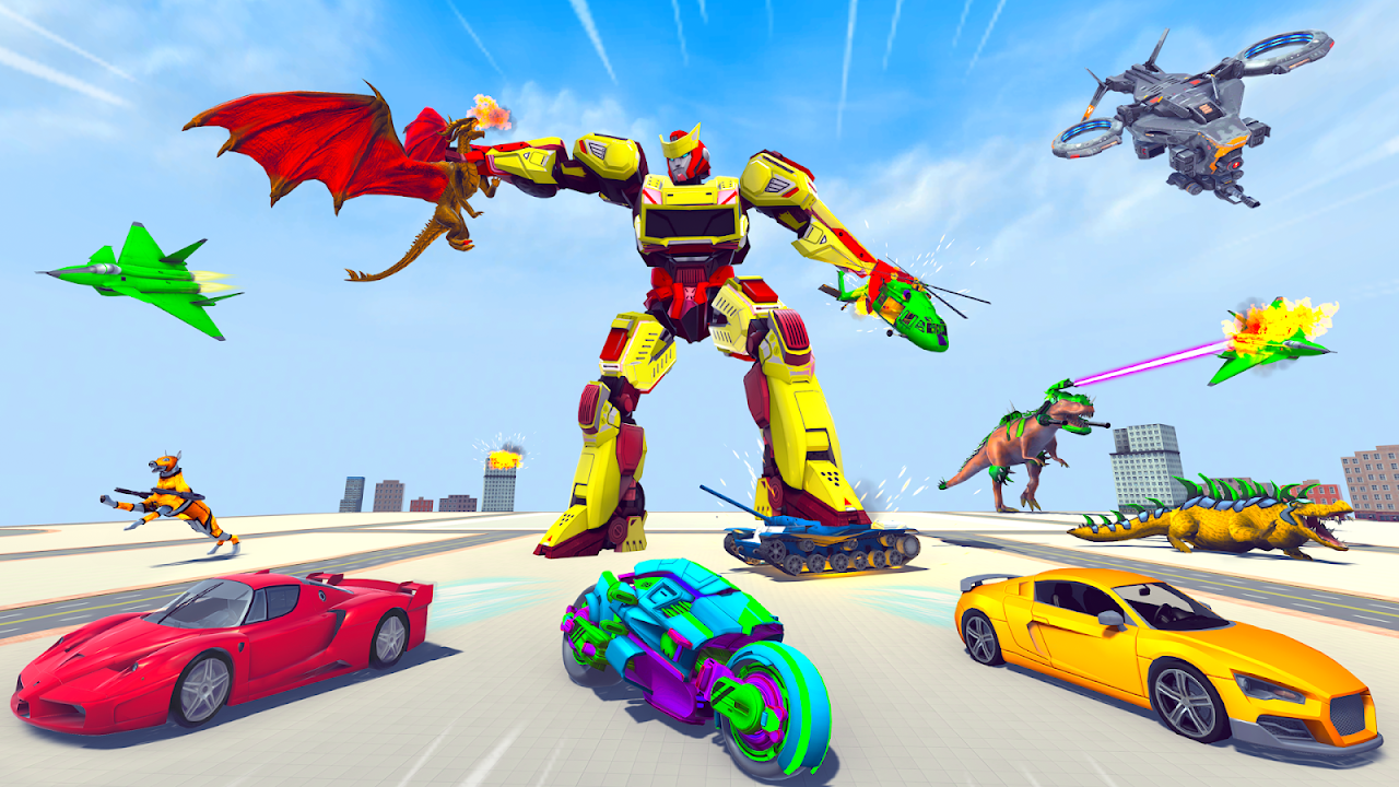 Polícia robô carro rampage - jogos de tiro de robô - Download do APK para  Android