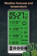 अलार्म घड़ी और मौसम का पूर्वानुमान, स्टॉपवॉच screenshot 1