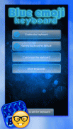 蓝色表情符号键盘主题 screenshot 0