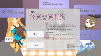 Sevens card game screenshot 0