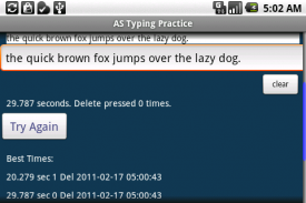 AS Typing Practice screenshot 1