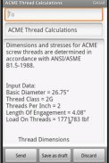 Stub ACME Thread Calculation screenshot 1