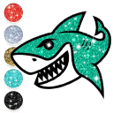 Baby Shark Glitter Coloring Icon