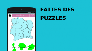 Carte Puzzle Quiz 2020 - Côte d'ivoire - Districts screenshot 1