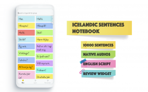 Icelandic Sentences Notebook screenshot 1