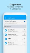 Pop Template: Quick Reply Message Templates screenshot 1