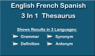 English French Spanish Thesaur screenshot 0