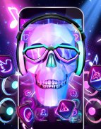 3D DJ Skull & Rock Muzik Tema screenshot 3