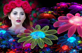 Neon Flower Photo Frame screenshot 3