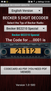 Becker 5Digit Radio Code screenshot 4