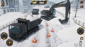 หิมะ รถขุด - รถเครน เกม screenshot 5