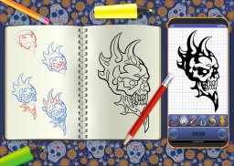 Learn To Draw Skull Tattoos Step By Step - Free screenshot 3