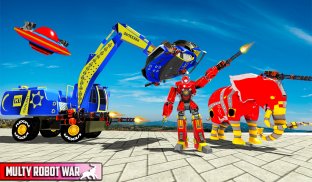Excavator Robot Car Game:UFO Robot Elephant Game screenshot 4